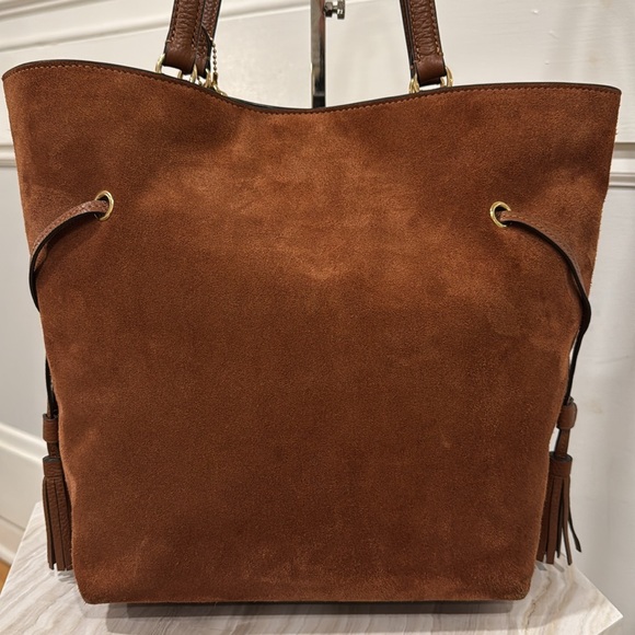 Coach Andy Suede Tassel Tote Bag RARE - Picture 6 of 16